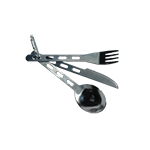 Three piece bug out bag cutlery fork knife spoon carabiner